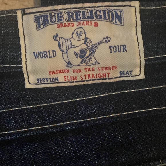 True Religion Womens Slim Straight Blue Jeans - Picture 3 of 7